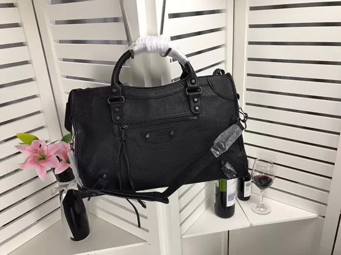 BALENCIAG巴黎世家 原單品質 經典機車 山羊皮黑釘款 手提肩背斜挎包  BL1410
